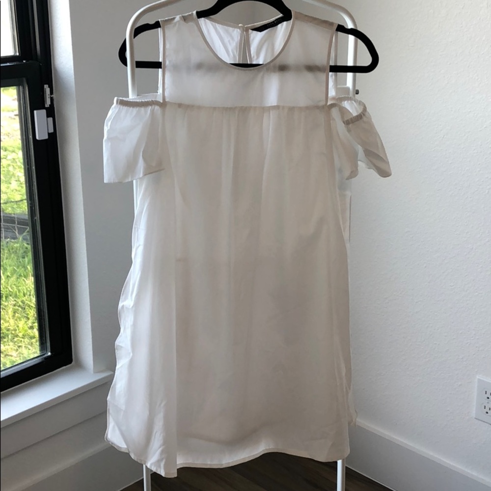 NWOT zara white basic dress XS